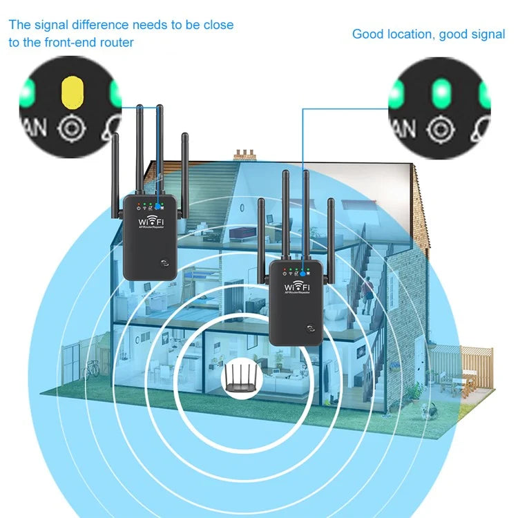 Chargez l'image dans la visionneuse de la galerie, U9 4 Antenna WIFI Signal Amplifier Wifi Repeater Range Extender 300mbps Multifunction - Polar Tech Australia