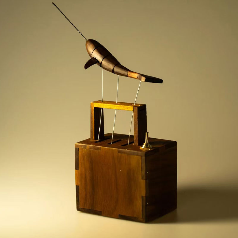 Load image into Gallery viewer, Wooden Whale, Automata Whale, Narwhal Music Box, Mechanical Whale, Ornament, Wood art, Statue, Sculpture, Home Decor, Woodcarving, Handmade