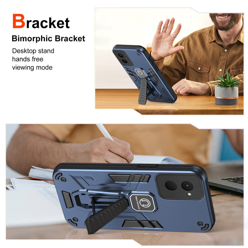 Chargez l'image dans la visionneuse de la galerie, Motorola Moto G84 - TPU + PC Full Body Shockproof Phone Case with a Hidden Kickstand - Polar Tech Australia