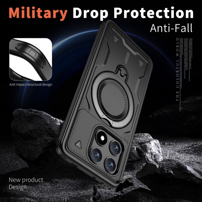 Chargez l'image dans la visionneuse de la galerie, Xiaomi Poco X6 Pro - TPU+PC 2-in-1 Material Shockproof Protective Case with Metal Rotating Stand - Polar Tech Australia