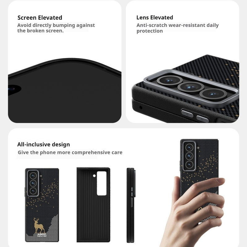 Chargez l'image dans la visionneuse de la galerie, Samsung Galaxy Z Fold 5 (SM-F946) - Carbon Fiber Series 6D Micro Relief MagSafe Phone Case - Polar Tech Australia