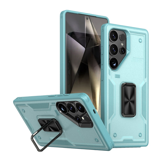 Samsung Galaxy S21 5G (SM-G991) - TPU+PC 2-in-1 Material Shockproof Protective Case with Metal Rotating Stand - Polar Tech Australia