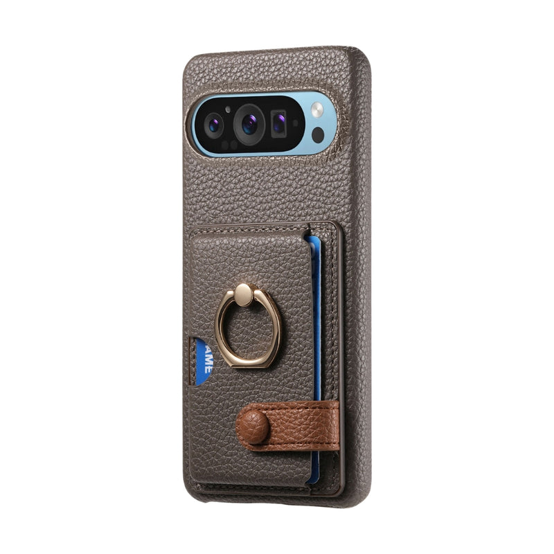 Load image into Gallery viewer, Google Pixel 10 / 10 Pro - Retro PU Leather Shockproof Phone Case with Ring Holder & Card Slot - Polar Tech Australia