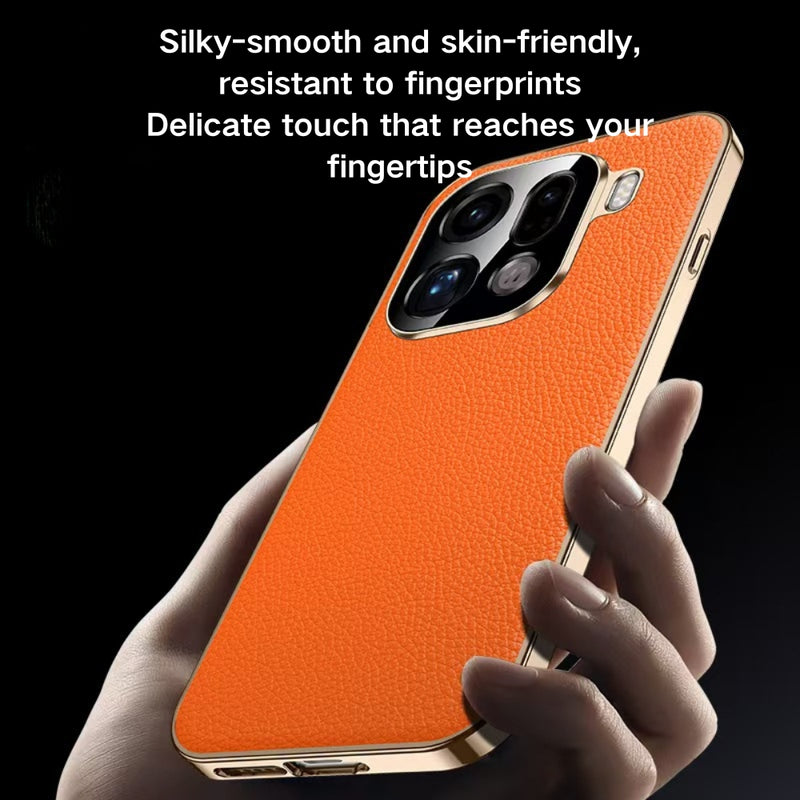 Load image into Gallery viewer, OPPO Find X9 Pro - Electroplated Genuine Leather Pebbled Case