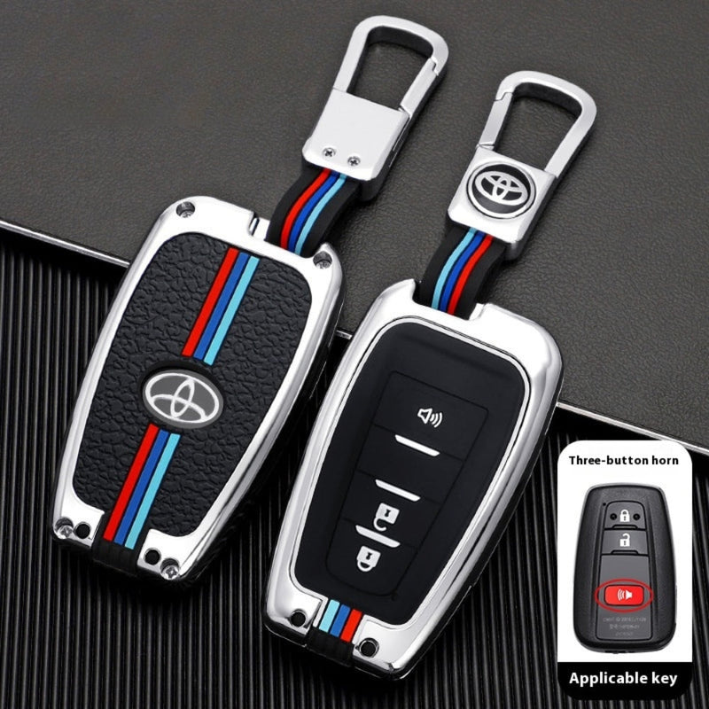 Load image into Gallery viewer, Toyota Metal Shell & Soft Silicone Full Protection Car Key Fob Case Cover For Camry RAV4 Highlander Avalon C-HR Prius Corolla - Polar Tech Australia