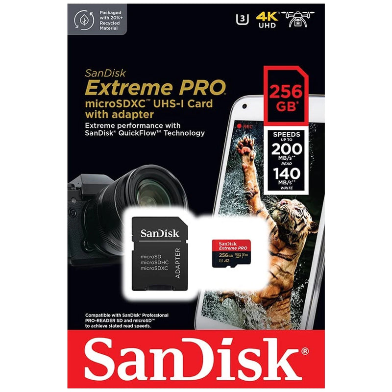 Load image into Gallery viewer, SanDisk Extreme Pro Micro Memory Card - 64GB 128GB 256GB 512GB 1TB A2 Class V30 170Mb/s - Polar Tech Australia