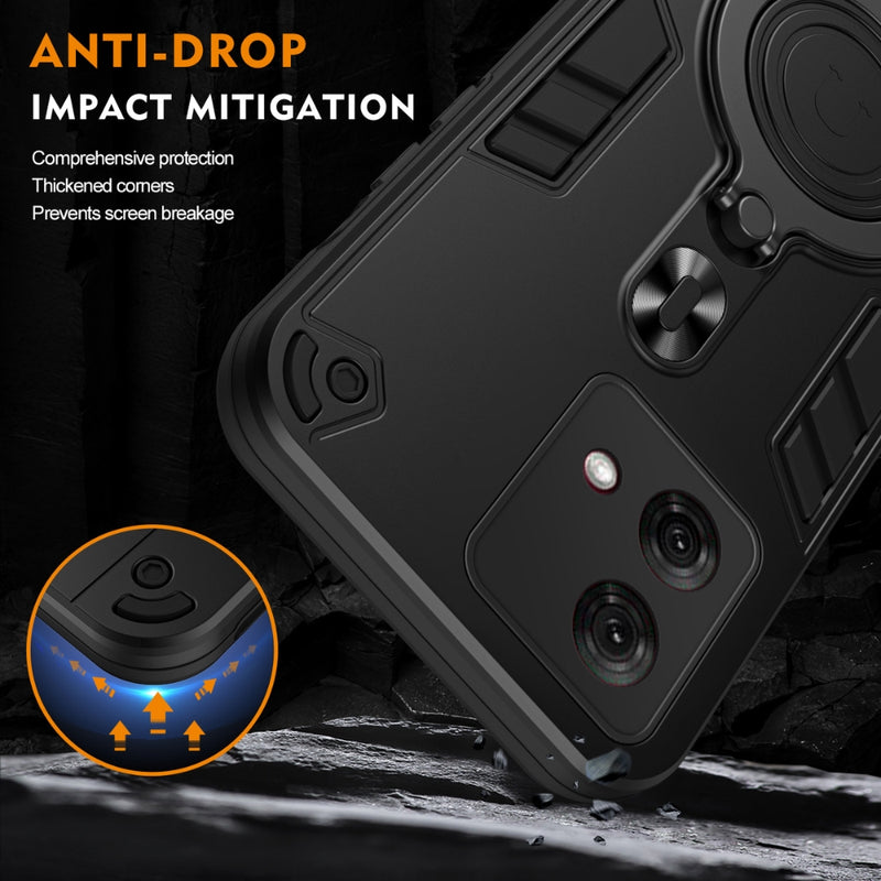 Chargez l'image dans la visionneuse de la galerie, Motorola Moto Edge 40 - Metal Ring 360 Degree Rotating Holder PC Hybrid TPU Phone Case - Polar Tech Australia