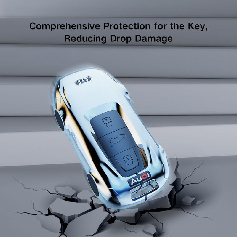 Load image into Gallery viewer, Audi Zinc Alloy Silicone Car Key Fob Case Cover For A3, A4, A5, A6, A8, Q2, Q5, Q7, Q8, e-tron - Polar Tech Australia