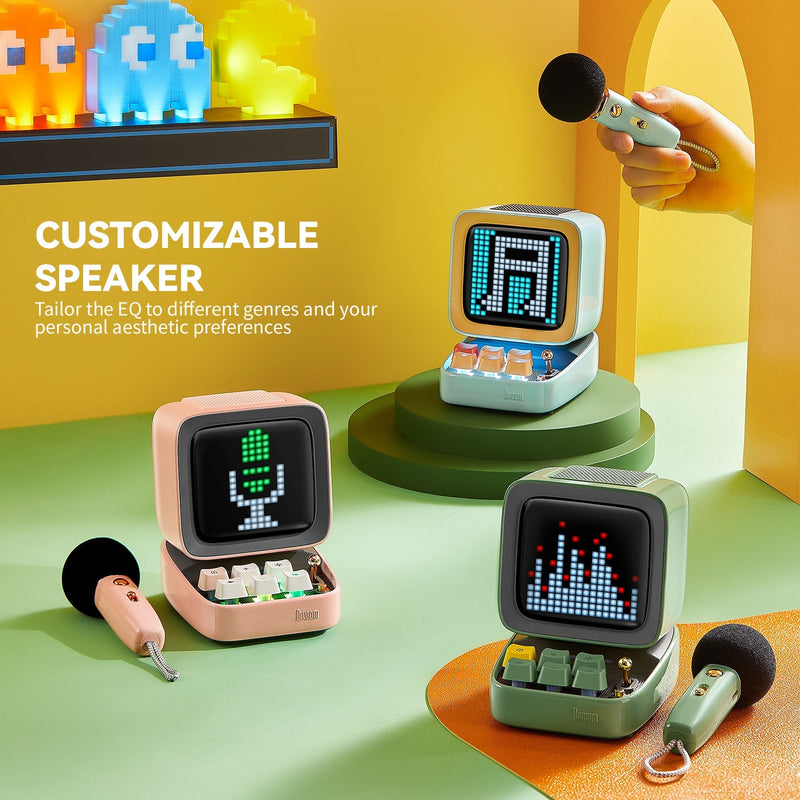 Load image into Gallery viewer, Divoom Ditoo-Mic Mini Karaoke Machine Pixel Art Singing Bluetooth Speaker With Pixel Display, Microphone