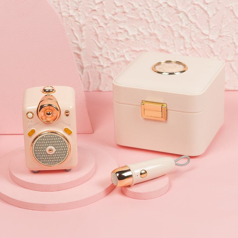 Load image into Gallery viewer, Divoom Fairy-OK Retro Mini Karaoke Bluetooth Speaker With Microphone Girl Perfect Gift