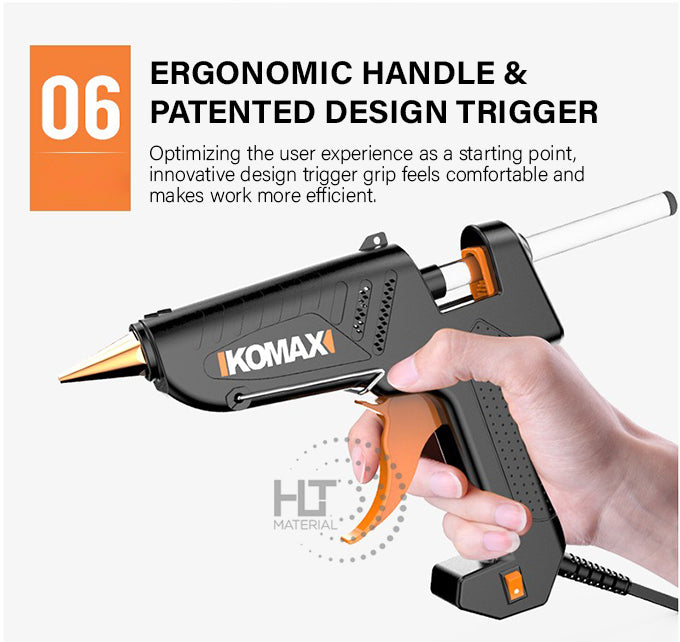 Load image into Gallery viewer, Komax 5 Adjustable Temperature 60W-180W Portable Large DIY Glue Gun + 30 x 11mm Glue Stickers - Polar Tech Australia