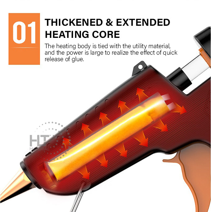 Load image into Gallery viewer, Komax 5 Adjustable Temperature 60W-180W Portable Large DIY Glue Gun + 30 x 11mm Glue Stickers - Polar Tech Australia