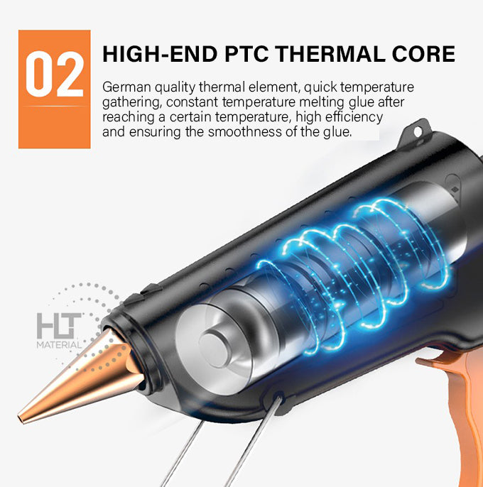 Load image into Gallery viewer, Komax 5 Adjustable Temperature 60W-180W Portable Large DIY Glue Gun + 30 x 11mm Glue Stickers - Polar Tech Australia