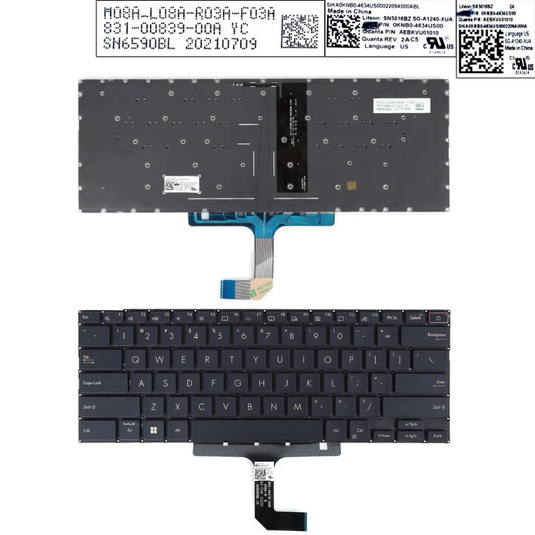 ASUS ZenBook S UX393 UX393EA UX393JA 13.9" 13.9 Inch - Laptop Keyboard With Backlit US Layout - Polar Tech Australia