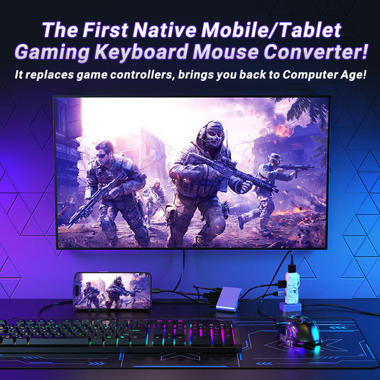 Universal For Android / IOS Mobile Phone Apple iPhone Game Tablet iPad - M9 Keyboard Mouse Adapter Converter - Polar Tech Australia