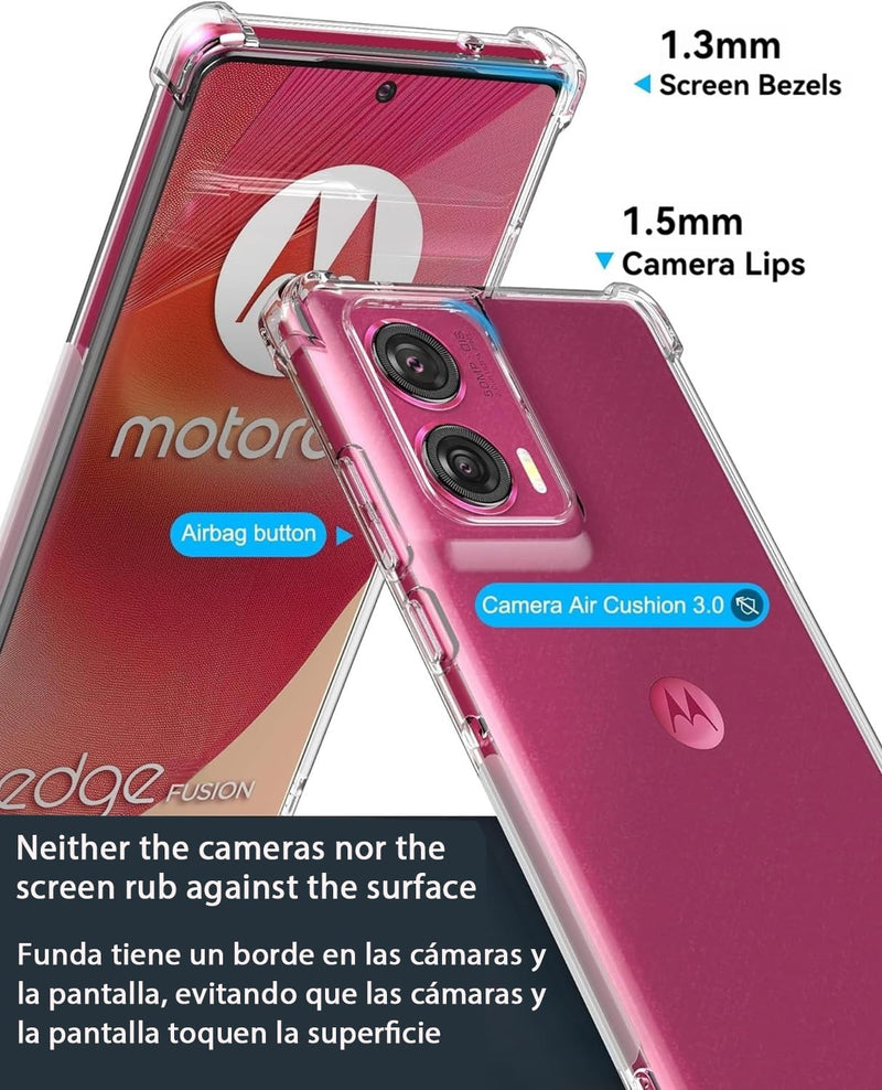 Chargez l'image dans la visionneuse de la galerie, Motorola Edge 50 Fusion - AirPillow Cushion Transparent Soft Clear TPU Four Corners Protective Case - Polar Tech Australia