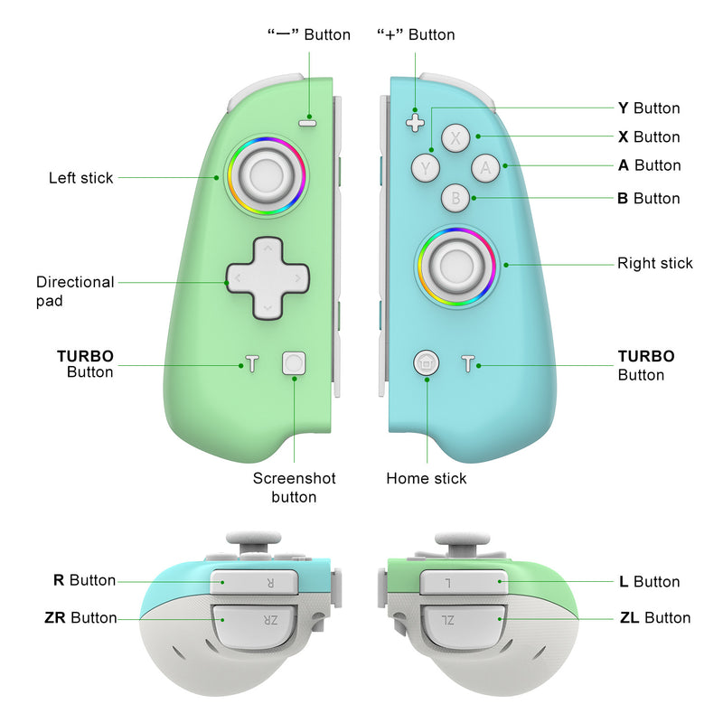 Cargue la imagen en el visor de la galería, Nintendo Switch Joy-Con Controllers Pair with RGB Lighting - Polar Tech Australia