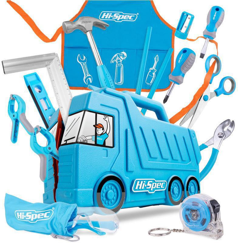 Cargue la imagen en el visor de la galería, 17 in 1 Hi-Spec Kid's Blue Tool Kit Set with DIY Hand Kid friendly Tool Set Kit Truck Case - Polar Tech Australia
