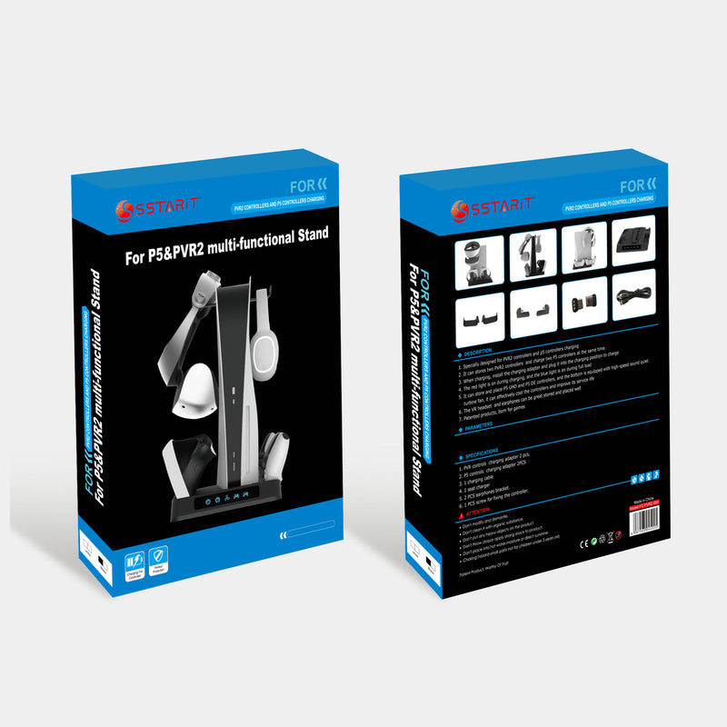 Load image into Gallery viewer, SONY PlayStation 5 / PS5 & PSVR2 - All-in-one Multifunction Charging Stand with Cooling Fan & Dual Controller Magnetic Charging - Polar Tech Australia