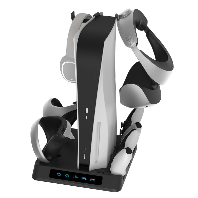 Load image into Gallery viewer, SONY PlayStation 5 / PS5 & PSVR2 - All-in-one Multifunction Charging Stand with Cooling Fan & Dual Controller Magnetic Charging - Polar Tech Australia