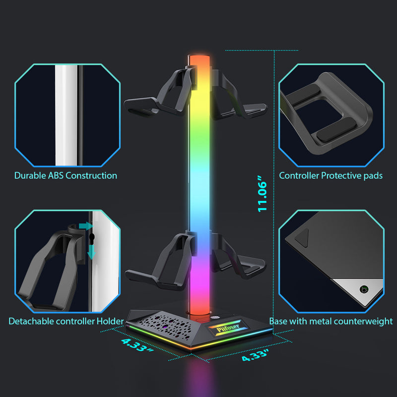Chargez l'image dans la visionneuse de la galerie, RGB Lighting Game Controller Hook and Charger, Headset Display Stand - Polar Tech Australia