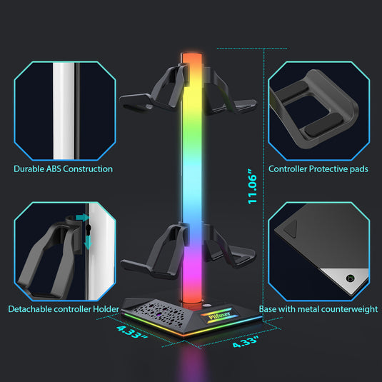 RGB Lighting Game Controller Hook and Charger, Headset Display Stand - Polar Tech Australia