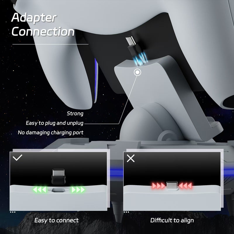 Cargue la imagen en el visor de la galería, PS5 Portal Streaming Handheld Charging Dock - Spaceship Design with Vibrant RGB Lights - Polar Tech Australia