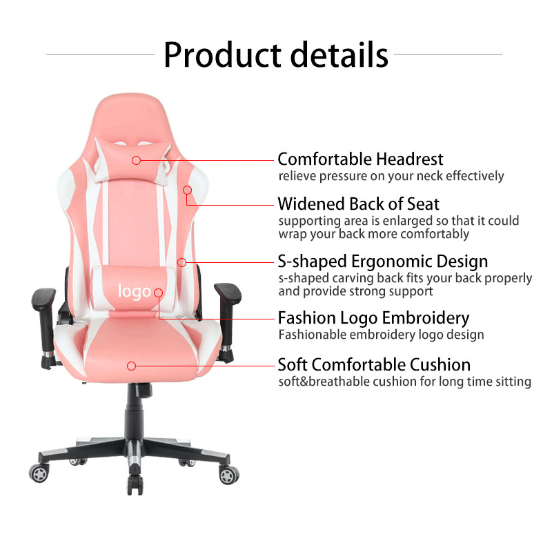 Chargez l'image dans la visionneuse de la galerie, Pink Girl PU Leather Ergonomic Designed Gaming Chair Height Adjustment Swivel Computer office Chair - Polar Tech Australia