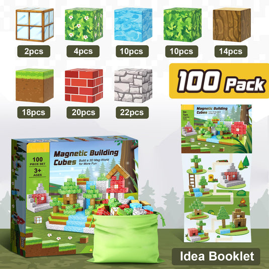 Minecraft Magnetic Blocks Magnetic Building Toy - Original Forest Set - Polar Tech Australia