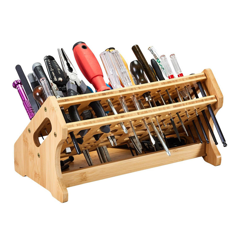 Cargue la imagen en el visor de la galería, Wooden Repair Tool Organizer Rack - Multi-Function Screwdriver Holder, Scissors & Tool Storage Organizer - Polar Tech Australia