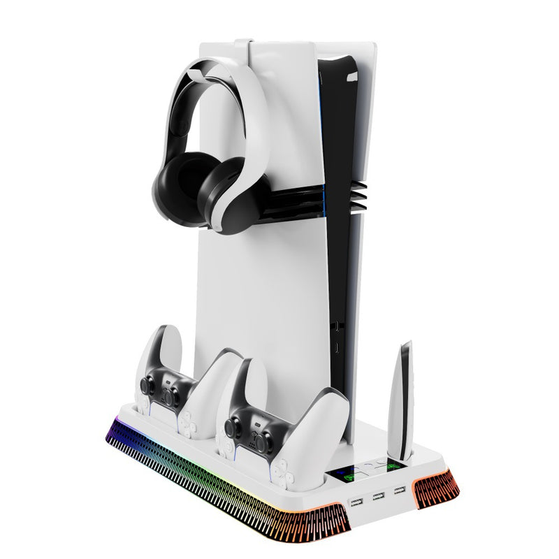 Chargez l'image dans la visionneuse de la galerie, SONY PlayStation PS5 Slim & PS5 Pro - All-in-one Multifunction Charging Stand with Cooling Fan & RBG Light Effect - Polar Tech Australia