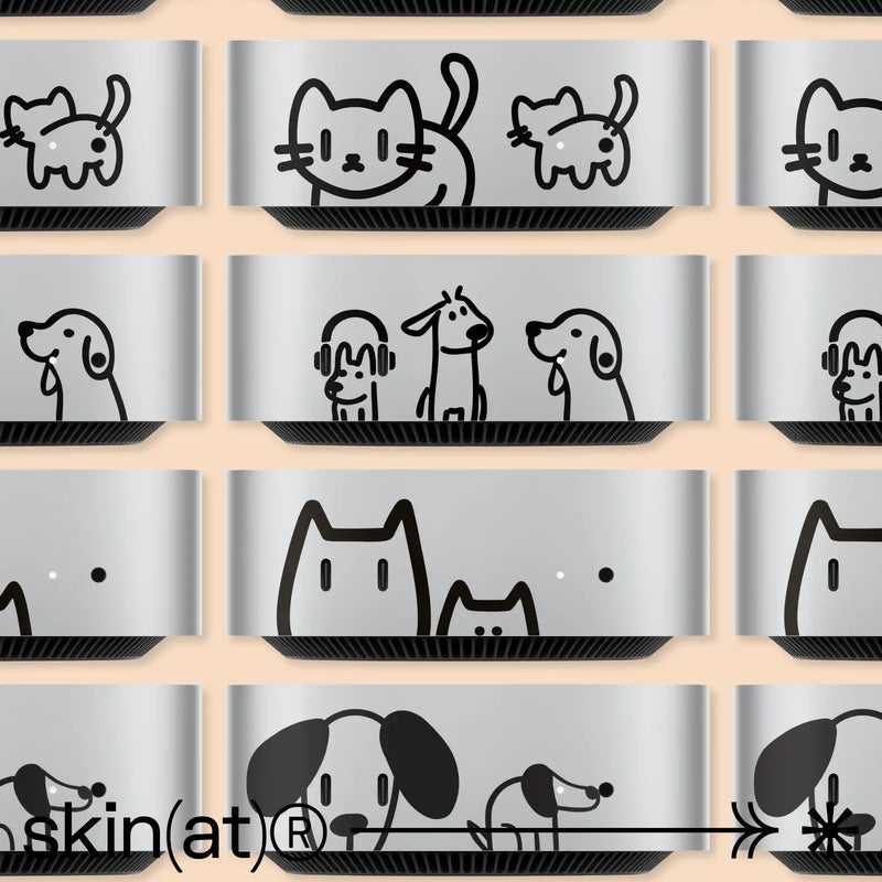 Chargez l'image dans la visionneuse de la galerie, 2024 Mac Mini M4 Desktop Protective Film, Cartoon Creative Cat and Dog Partial Stickers - Polar Tech Australia
