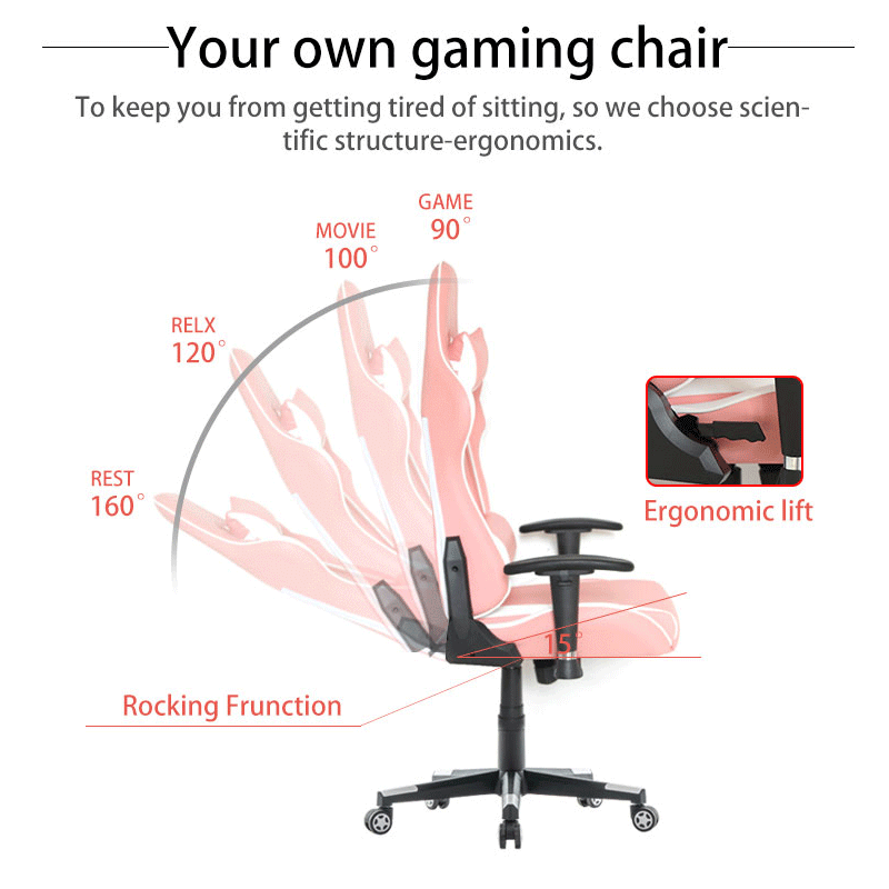 Chargez l'image dans la visionneuse de la galerie, Pink Girl PU Leather Ergonomic Designed Gaming Chair Height Adjustment Swivel Computer office Chair - Polar Tech Australia