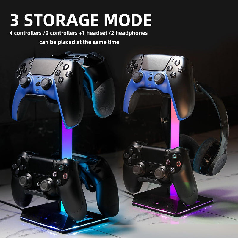 Chargez l'image dans la visionneuse de la galerie, RGB Lighting Game Controller Hook and Charger, Headset Display Stand - Polar Tech Australia