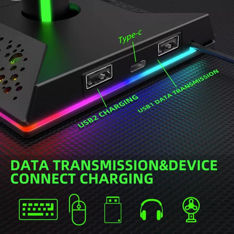 Chargez l'image dans la visionneuse de la galerie, RGB Lighting Game Controller Hook and Charger, Headset Display Stand - Polar Tech Australia
