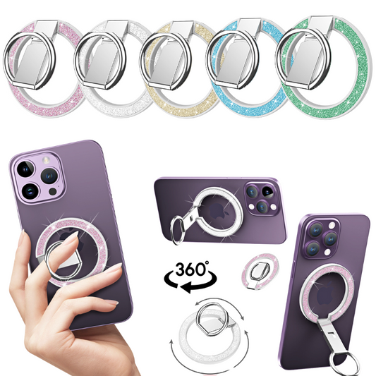 iPhone 12/13/14/15/16 - Diamond Super Strong Magnetic MagSafe Ring Holder Kickstand Grips 360 Rotation - Polar Tech Australia
