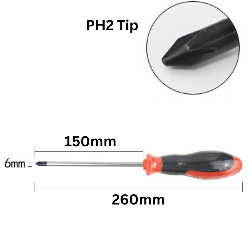 Load image into Gallery viewer, Standard PH2 Tip Phillips Screwdriver Extra Long - Polar Tech Australia