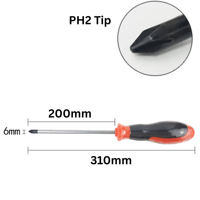 Load image into Gallery viewer, Standard PH2 Tip Phillips Screwdriver Extra Long - Polar Tech Australia