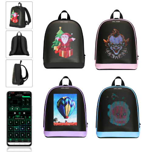 Load image into Gallery viewer, Cyberbag Pixel Art LED DIY Nylon Leather Backpack - Polar Tech Australia