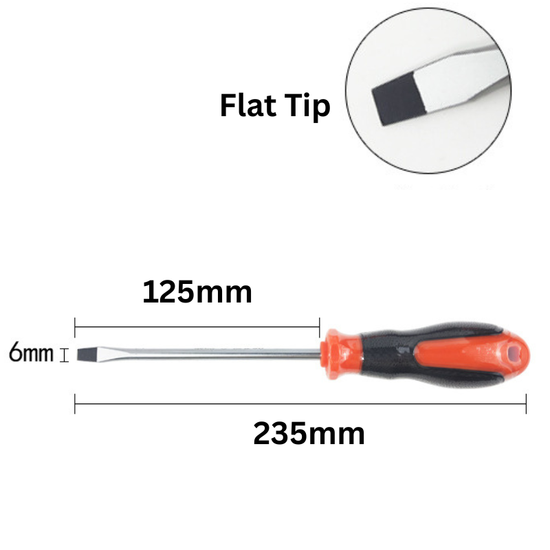 Cargue la imagen en el visor de la galería, 6mm Wide Standard Flat Head Screwdriver Extra Long - Polar Tech Australia