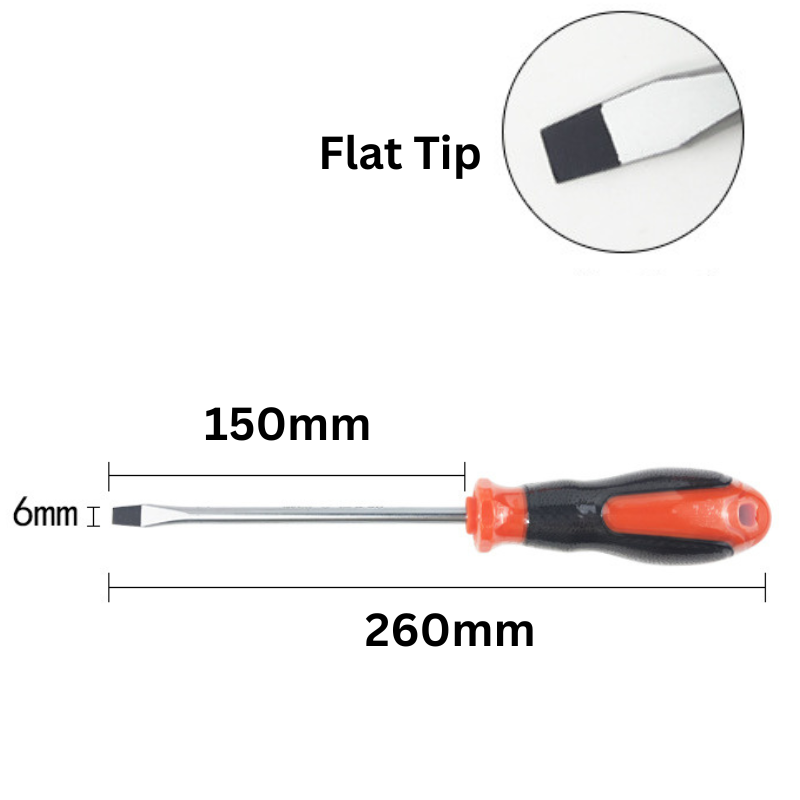 Cargue la imagen en el visor de la galería, 6mm Wide Standard Flat Head Screwdriver Extra Long - Polar Tech Australia