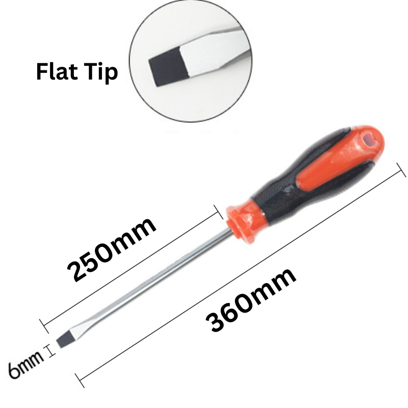 Cargue la imagen en el visor de la galería, 6mm Wide Standard Flat Head Screwdriver Extra Long - Polar Tech Australia