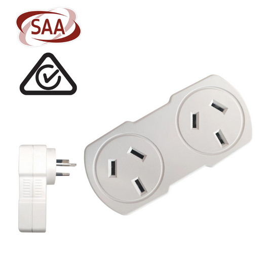 2 Outlets Power Board Extension Splitter 1 to 2 10A 2400W (AU Version) - Polar Tech Australia