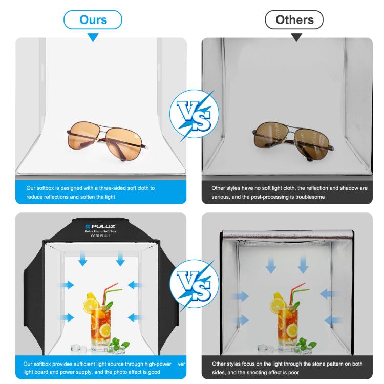 Cargue la imagen en el visor de la galería, PULUZ 40cm Folding 72W LED Studio Light Tent Kit – with 4 Backdrops - Polar Tech Australia