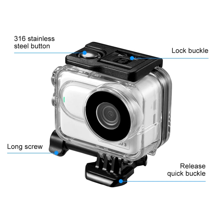 Load image into Gallery viewer, Insta360 GO 3 / GO 3SPULUZ 60m Underwater Waterproof Housing Case with Base Adapter & Screw (Transparent - Polar Tech Australia