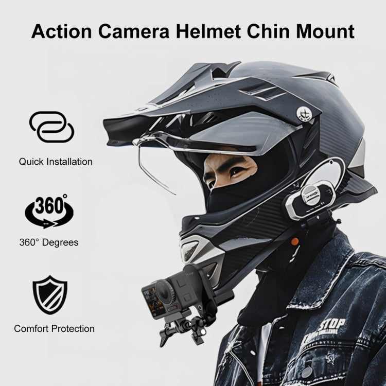 Cargue la imagen en el visor de la galería, Motorcycle Helmet Chin Clamp Mount for GoPro and Other Action Cameras (Black) - Polar Tech Australia