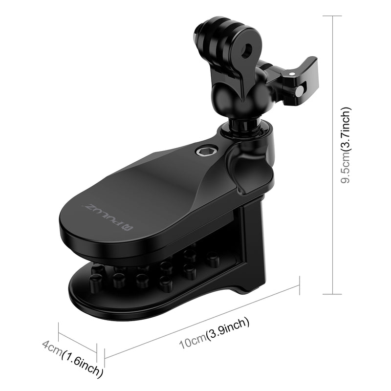 Cargue la imagen en el visor de la galería, Motorcycle Helmet Chin Clamp Mount for GoPro and Other Action Cameras (Black) - Polar Tech Australia
