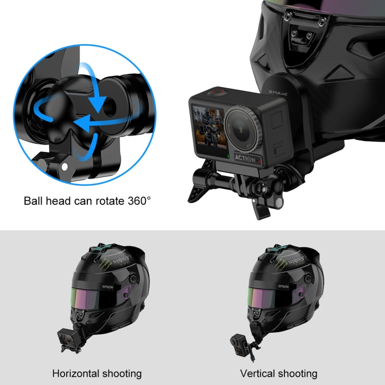 Cargue la imagen en el visor de la galería, Motorcycle Helmet Chin Clamp Mount for GoPro and Other Action Cameras (Black) - Polar Tech Australia