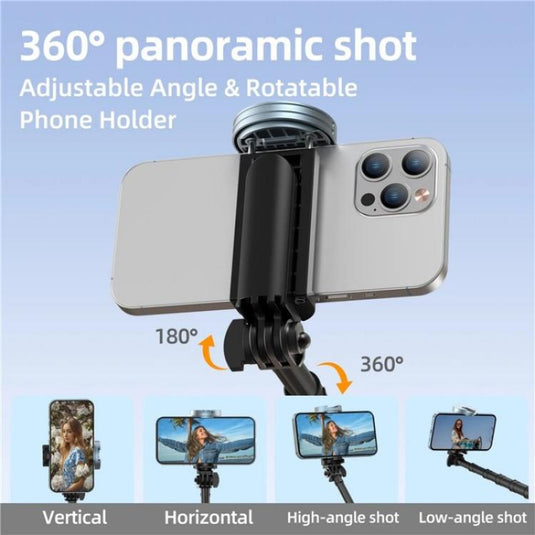 JMARY KT-259 360 Degree Rotating Phone Clip Retractable Selfie Stick Tripod - Polar Tech Australia