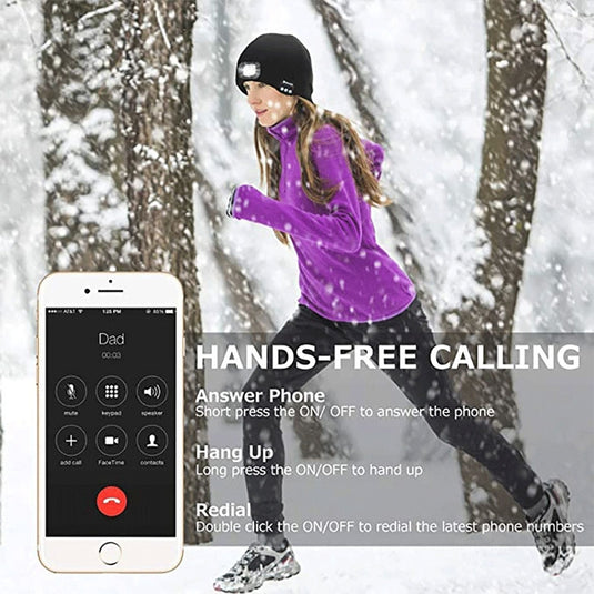 Outdoor Night Running Night Fishing LED Light Illumination Bluetooth 5.0 Knitted Hat - Polar Tech Australia